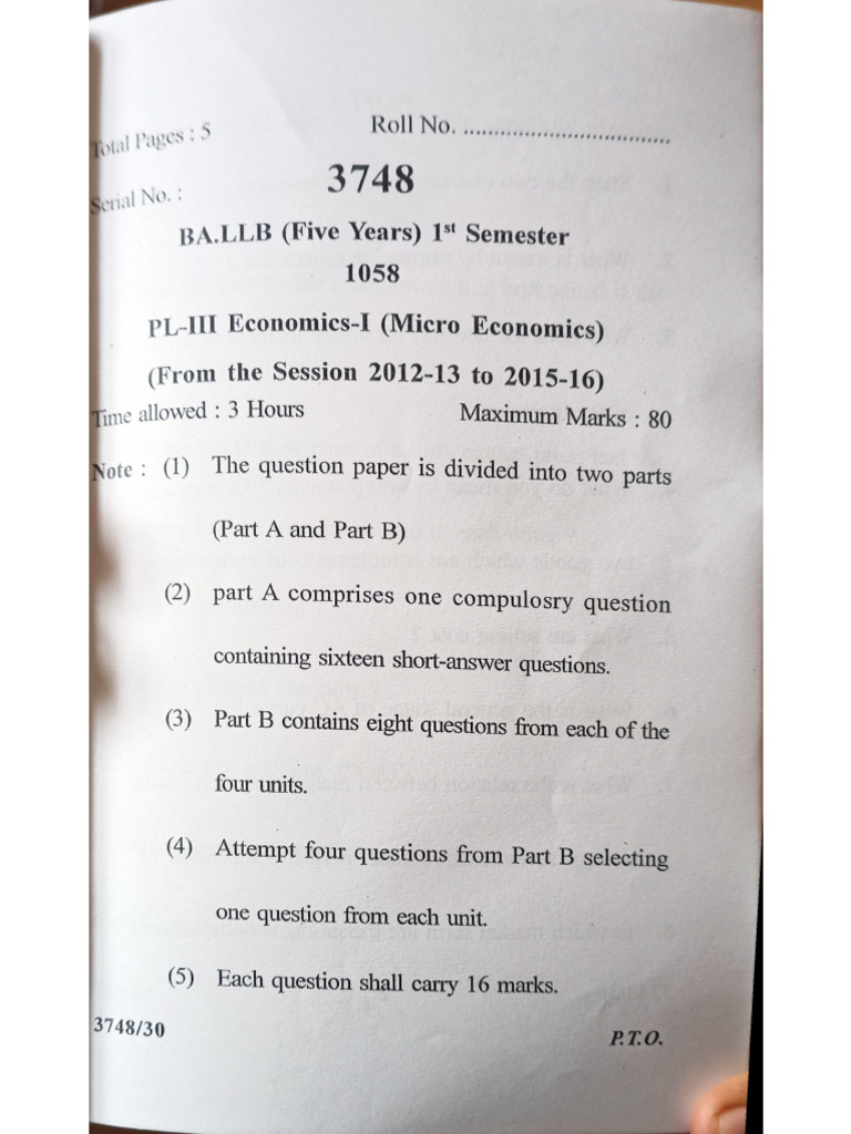 Economy Semester 1 Sample Paper | PDF
