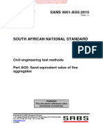 SANS 3001-AG5 2015 Sand Equivalent of Fine Aggregate