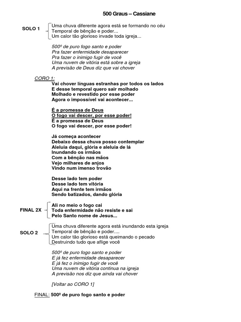 Letra do Louvor 