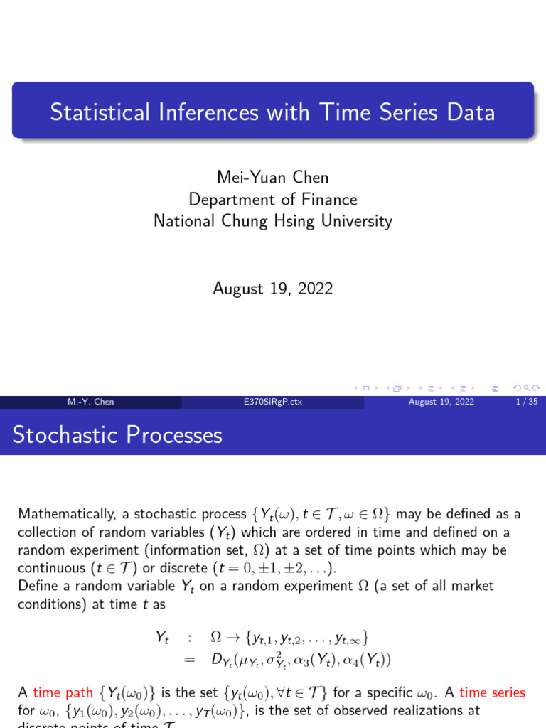 Time Series Analysis: Stationarity and Covariance | PDF | Stationary ...
