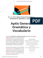 Aptis General Gramática y Vocabulario - Ejemplos y Ejercicios