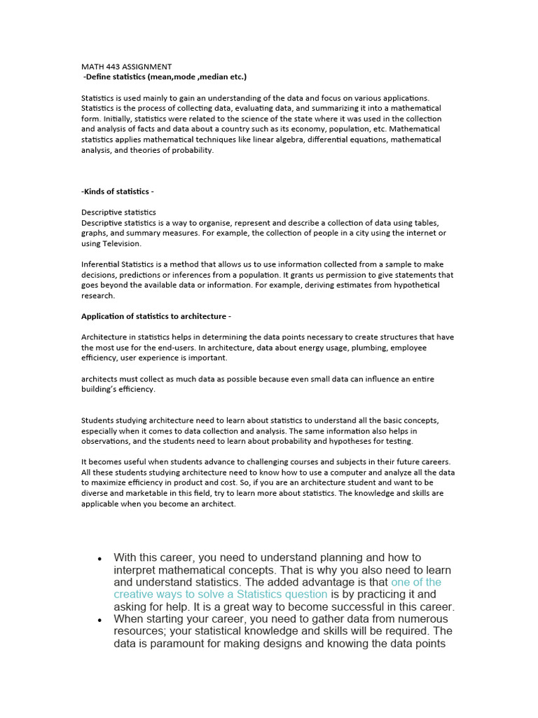 Statistics in Architectural Design | PDF | Statistics | Data