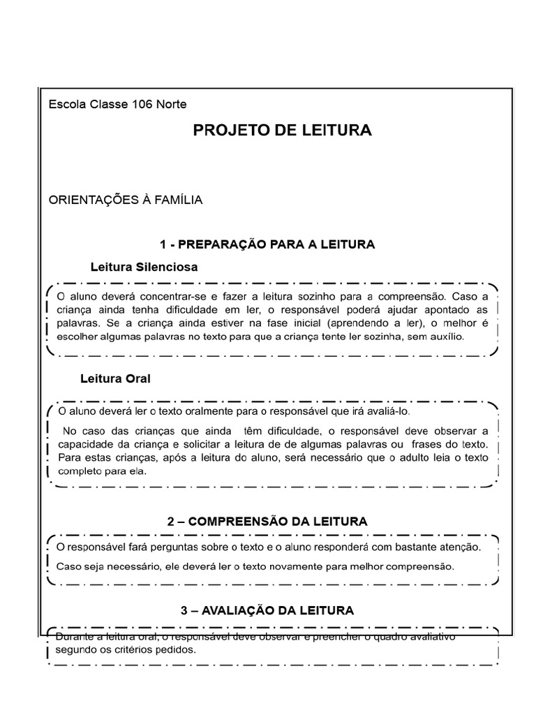 Projeto De Leitura Pdf