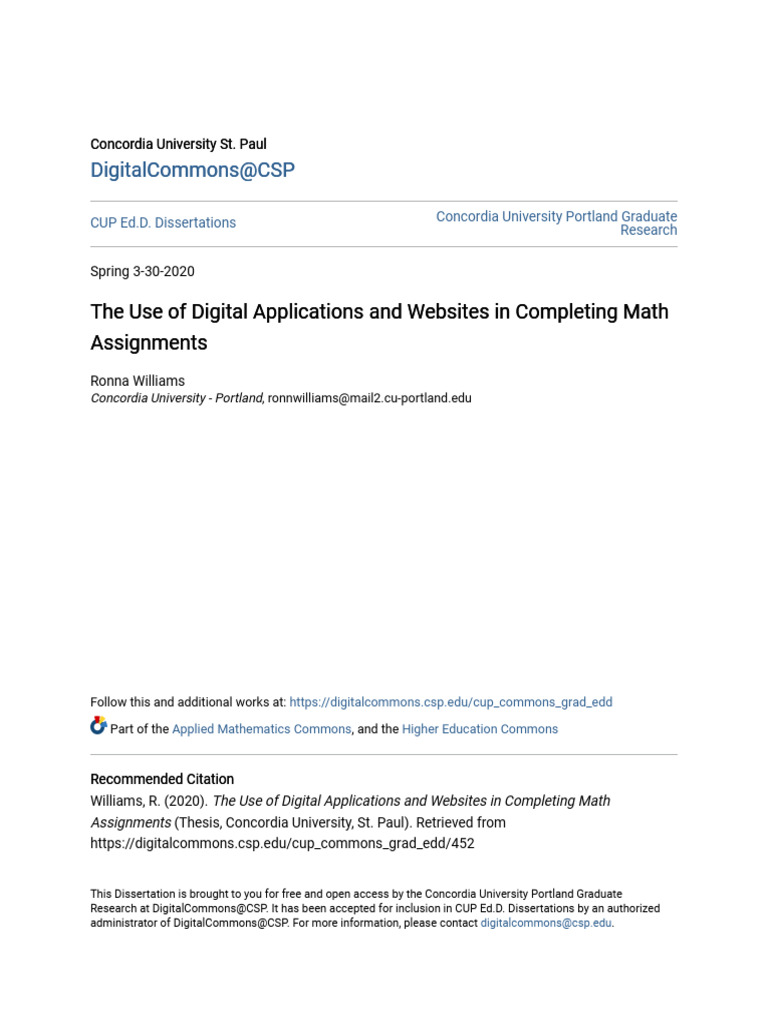 Digital Tools for Math Assignments | PDF | Academic Dishonesty ...
