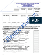 TPHCM- Môn Anh năm học 2023 - 2024 có đáp án