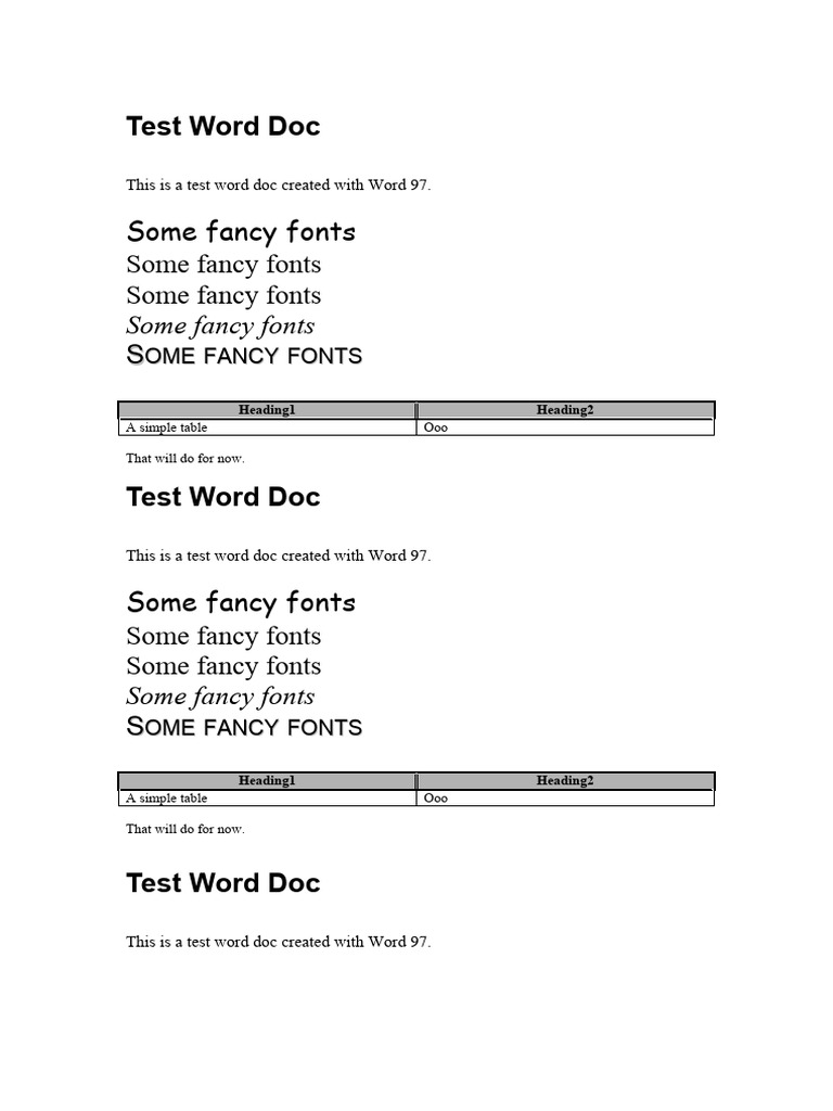 Test Document with Fancy Fonts | PDF