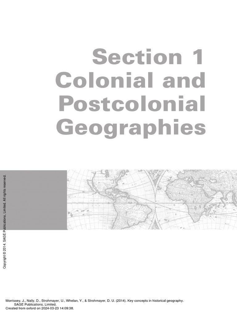 Key Concepts in Historical Geography - (Section 1 Colonial and ...