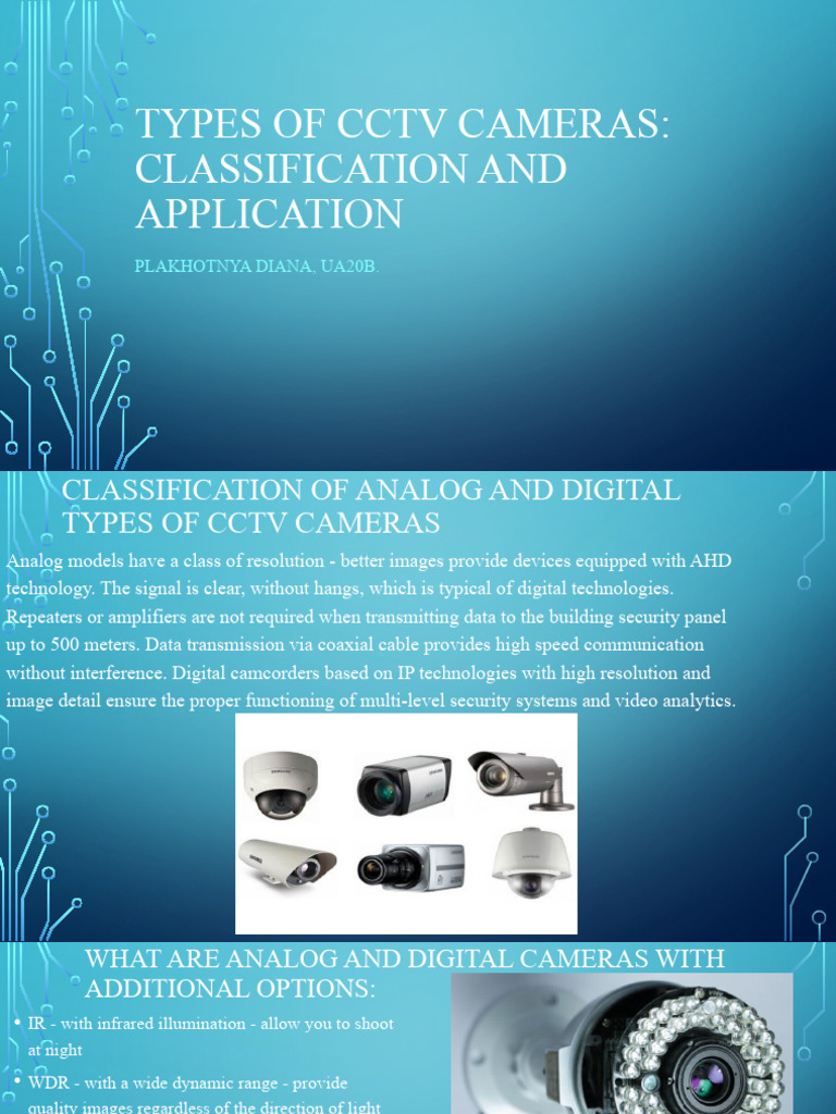 Types and Applications of CCTV Cameras | PDF | Camera | Closed Circuit ...