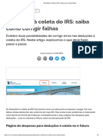 IRS - Deduções À Coleta Do IRS - Saiba Como Corrigir Falhas