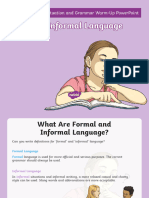 Formal and Informal Language