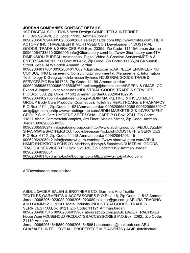 COMPANIES IN JORDAN visual data 8