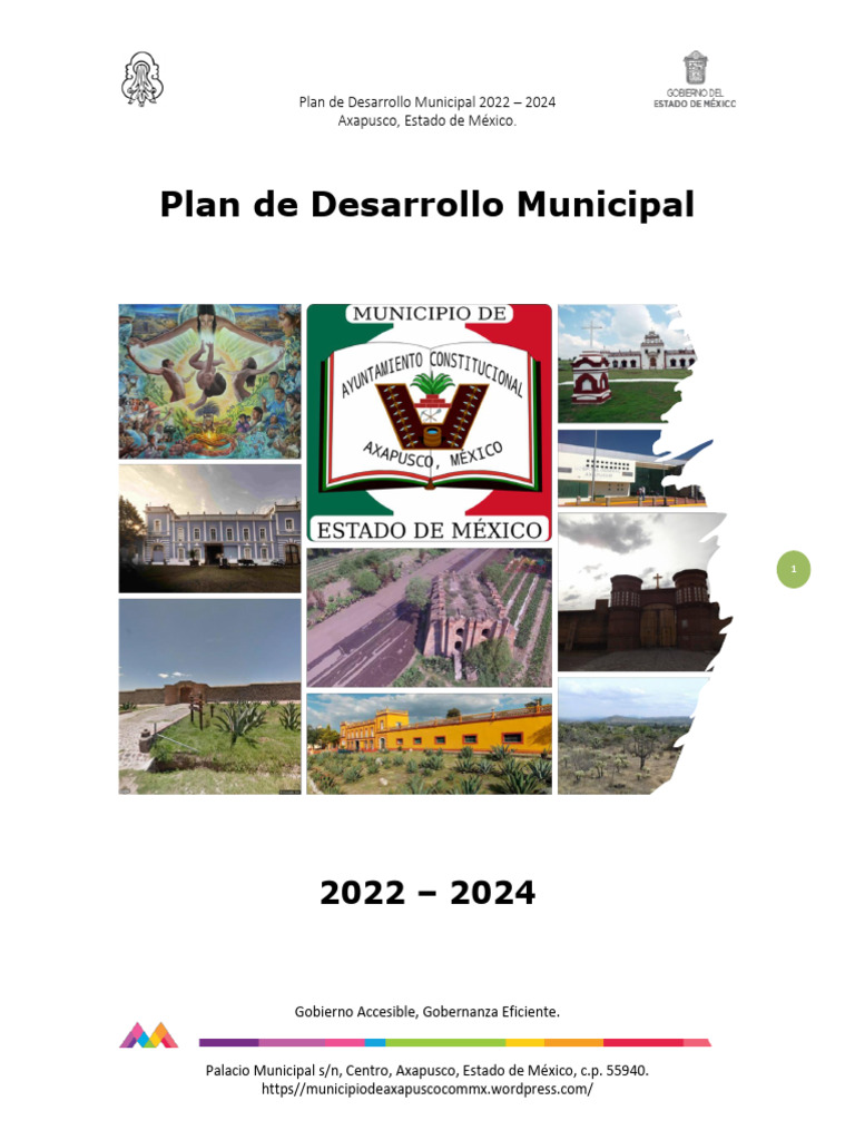 Plan de Desarrollo Municipal Axapusco 2022-2024 | PDF | Planificación ...