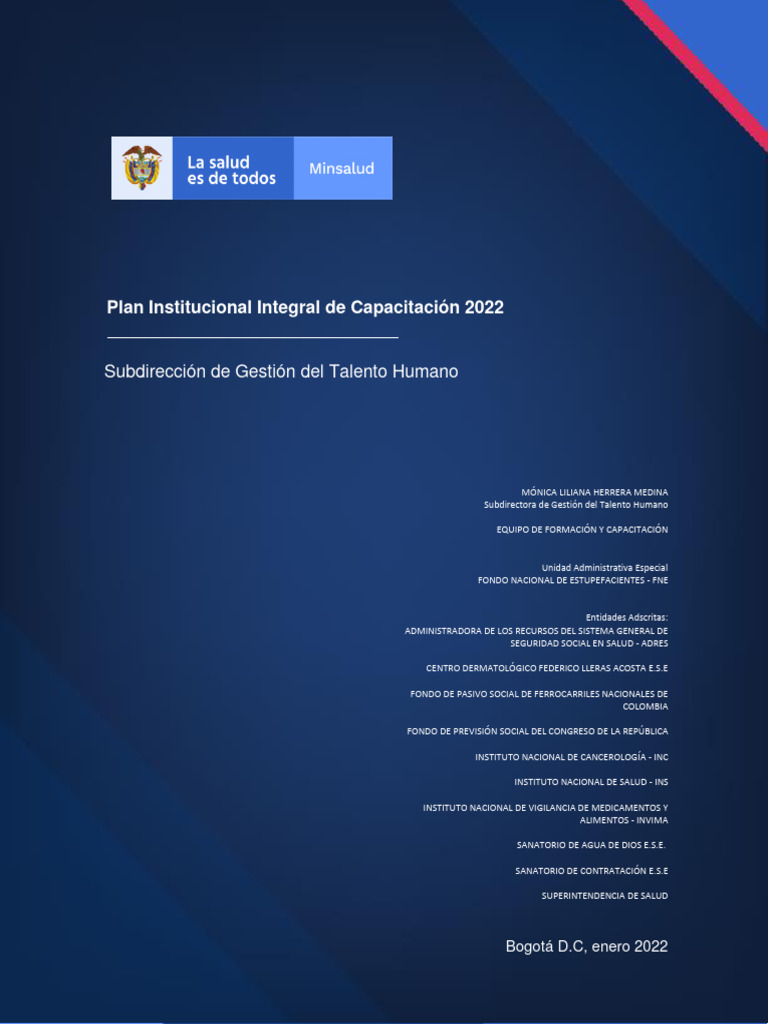 Plan Institucional Integral Capacitacion 2022 | PDF | Aprendizaje ...
