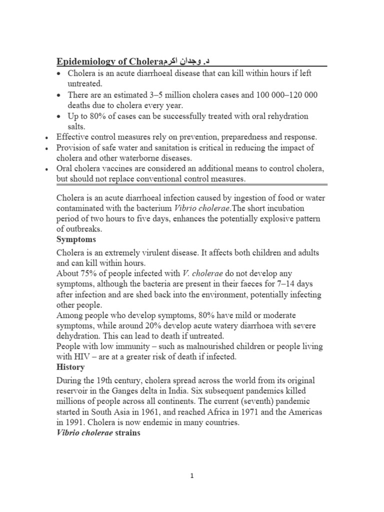 Infectious Cholera-21 (Muhadharaty) | PDF | Cholera | Epidemiology