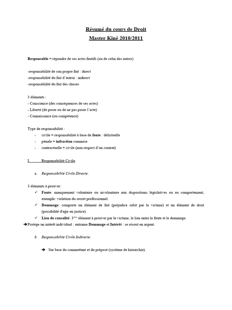 Responsabilité Civile et Pénale en Droit | PDF | Justice | Crime et ...