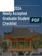 Spring 2024 Newly Accepted Graduate Students Checklist