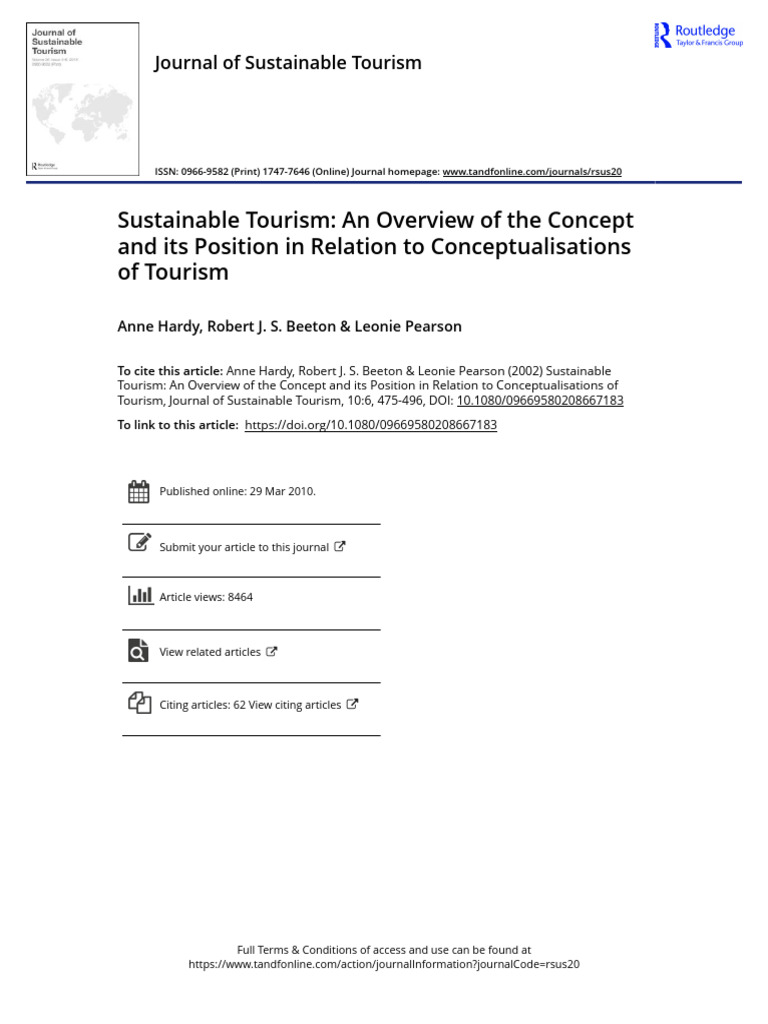 Overview of Sustainable Tourism Concepts | PDF | Sustainability ...