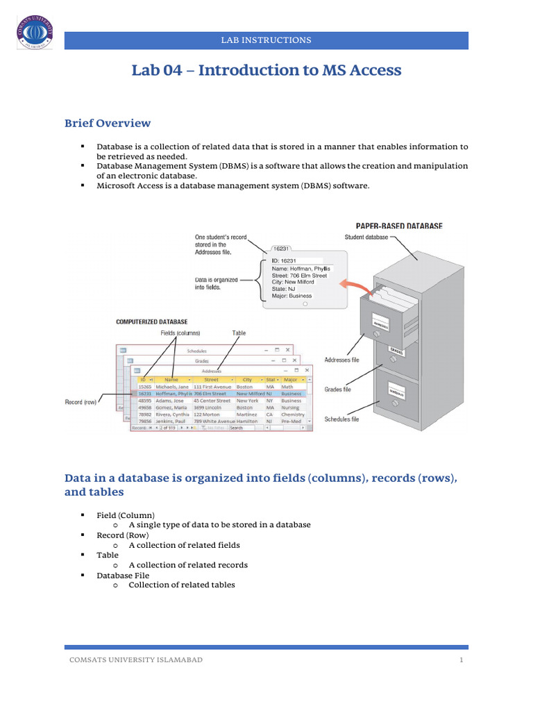 Lab04 MSAccess | PDF | Databases | Microsoft Access