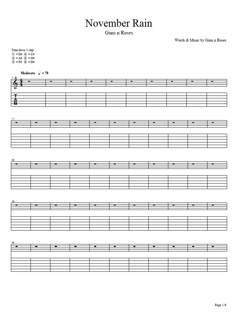 Guns N Roses November Rain Solo | PDF