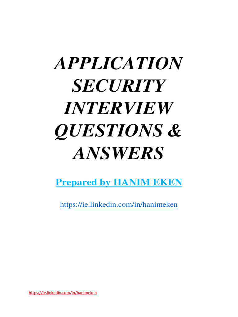 Application Security Interview Questions Answers 1703958411 | PDF ...