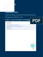 GCSE Combined Sci Biology Foundation Tier Topic Test 1