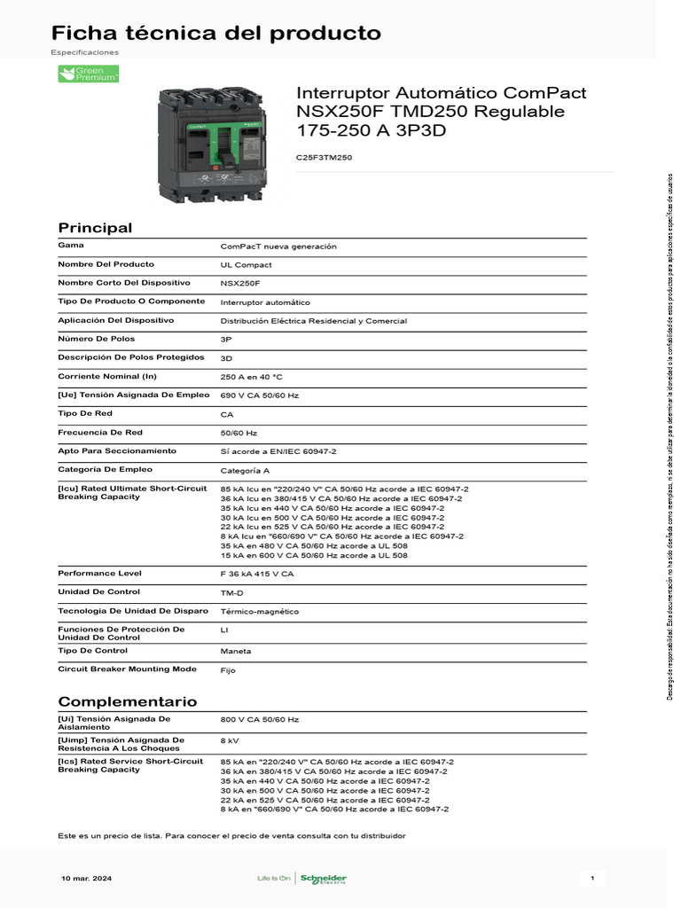 Schneider Electric Hda36125 Ser. 1 600v 125a Nsnp Ccw | Meses sin interés