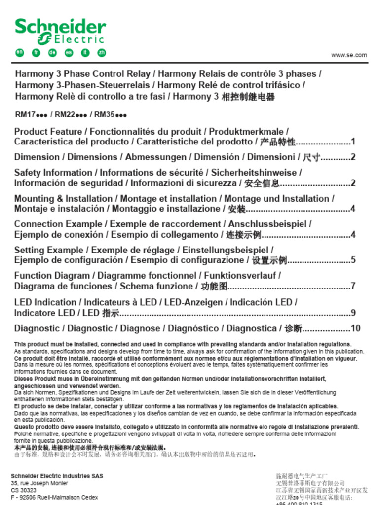 Harmony 3 Phase Control Relay (Web) | PDF