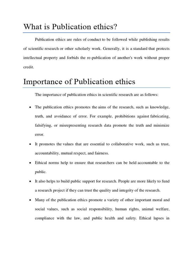 Publication Ethics | PDF | Social Science