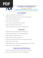 Interview Questions On Java (Part II) : Academy of Technology