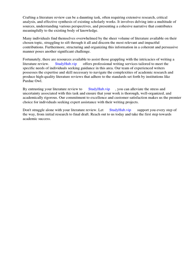 How to Write a Literature Review Purdue Owl PDF Apa Style Citation