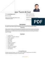 Amr Tarek Ali Gad CV