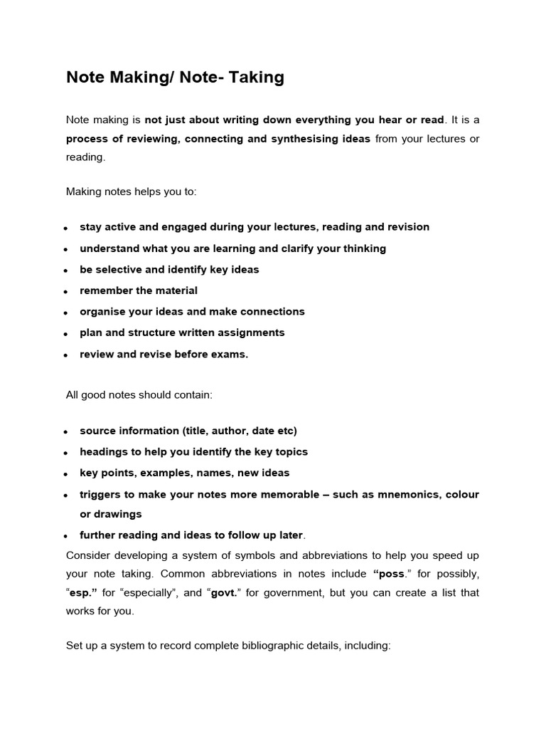 Practice 2 note taking note making pdf