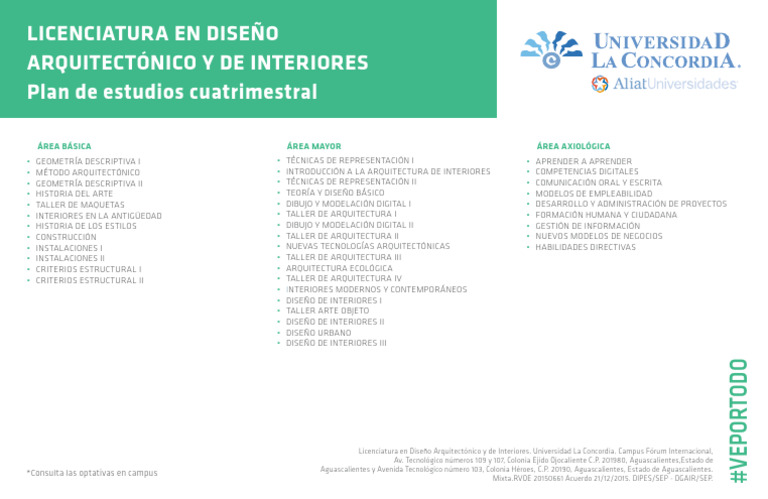 Licenciatura Diseno Arquitectonico Yde Interiores Pdf Diseño