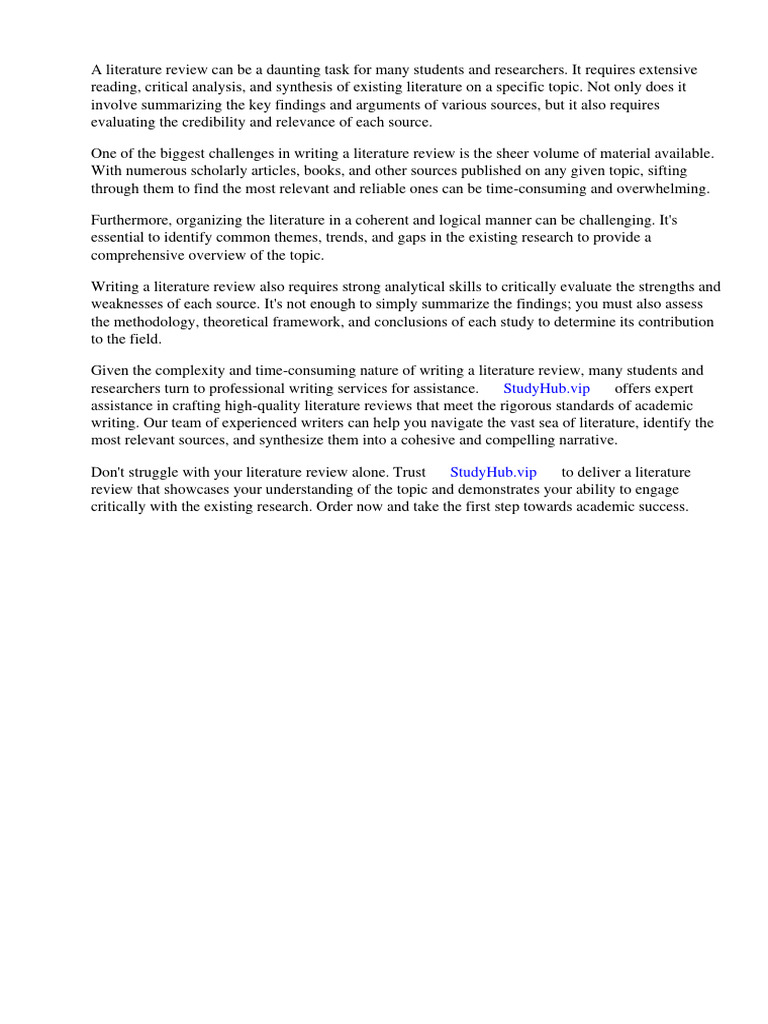 What is a Literature Review Purdue Owl PDF Apa Style Citation