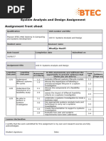 System Analysis and Design Assignment