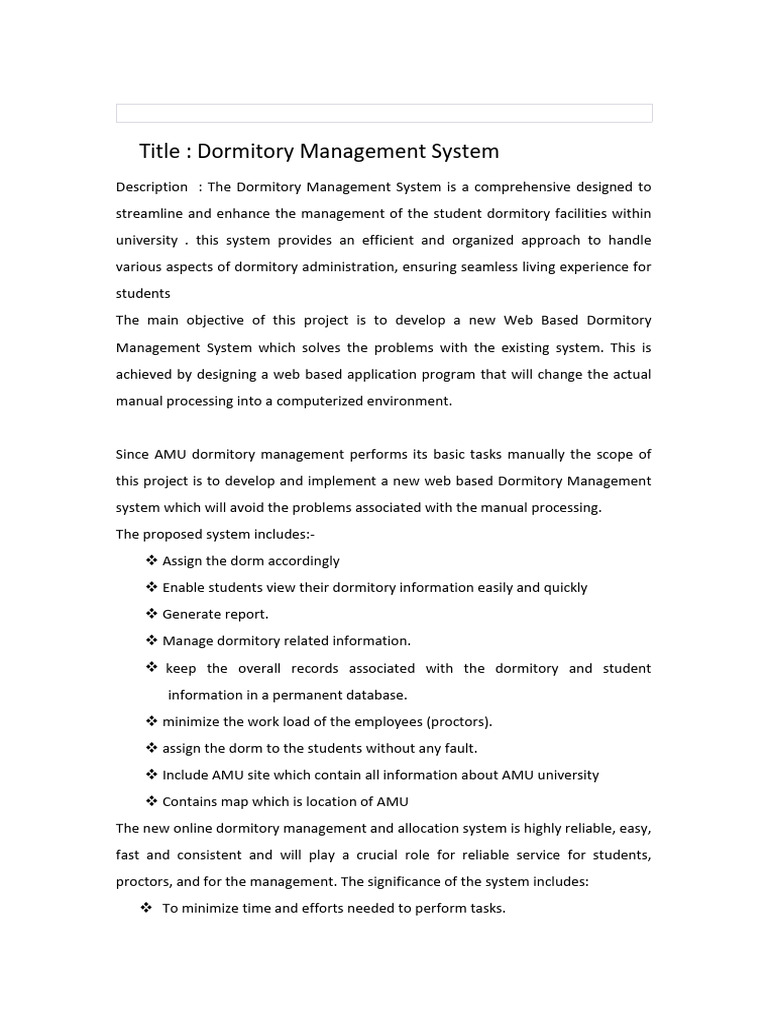 Web-Based Dormitory Management System | PDF | Business | Computers