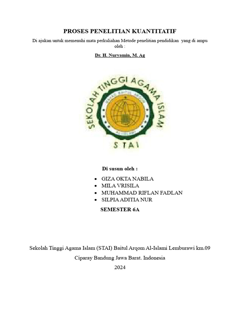 Makalah Proses Penelitian Kuantitatif | PDF