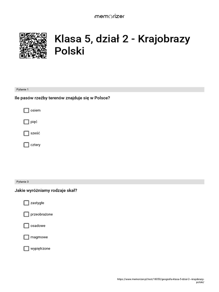 Krajobrazy Polski Klasa 5 Klasa 5, Dział 2 - Krajobrazy Polski - ROZWIĄŻ | PDF