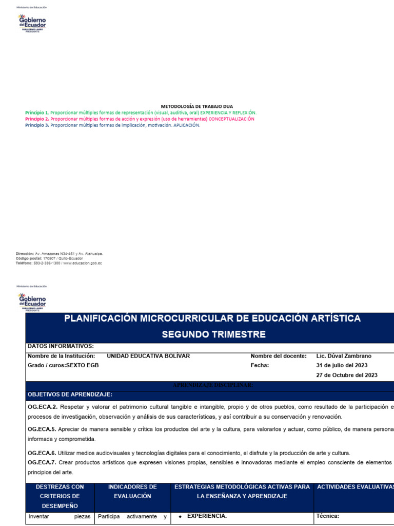 Actividades ECA para Sexto Grado | PDF | Informática