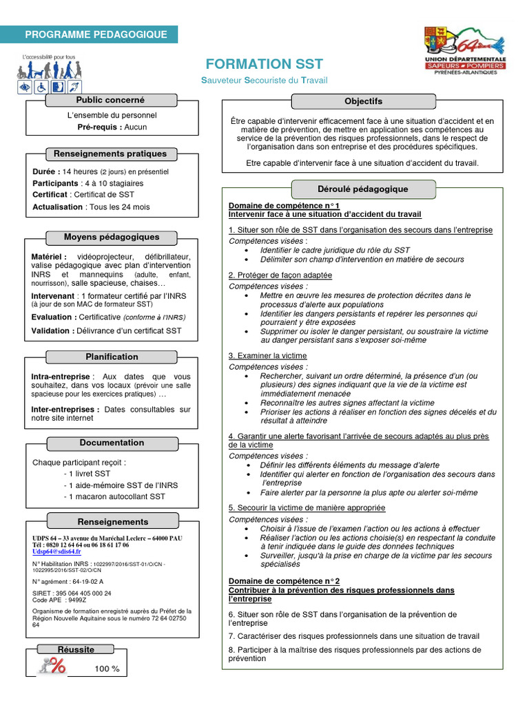 Programme de Formation SST 14h | PDF | Pédagogie