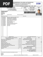 Excel Engineering College (Autonomous) : Application For The End Semester Examinations - May - 2024