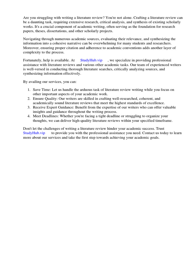 Example of Writing a Literature Review | PDF | Literature Review | Apa ...