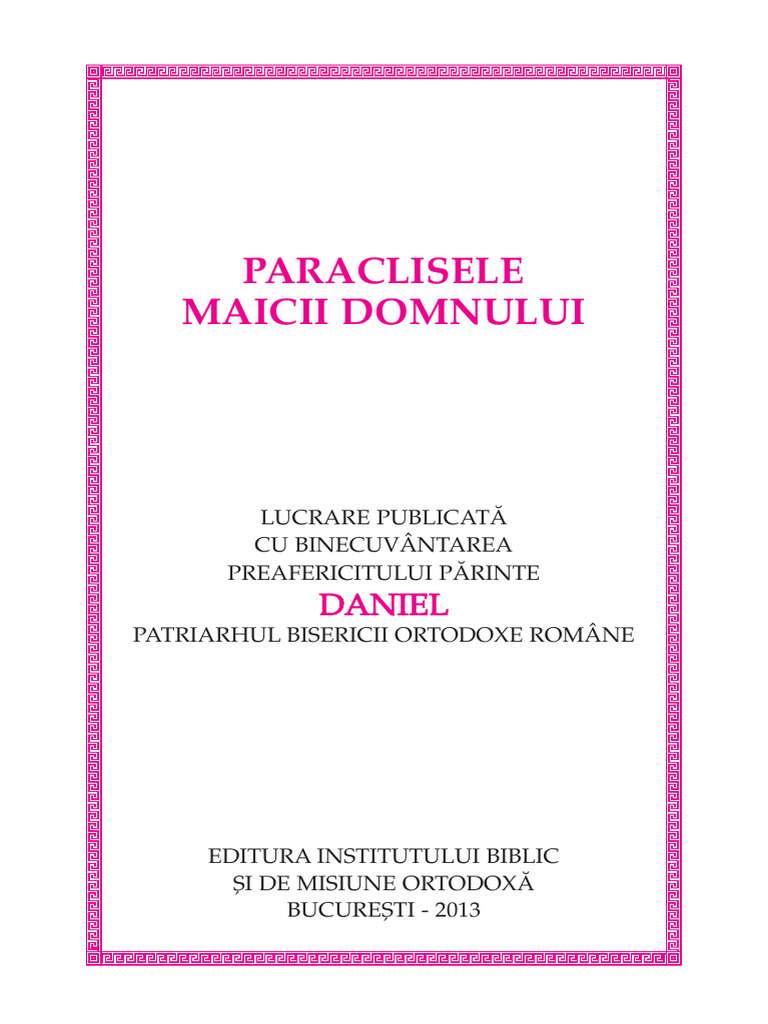 Paraclise Maica Domnului | PDF