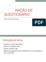 Elaborao de Questionrio.