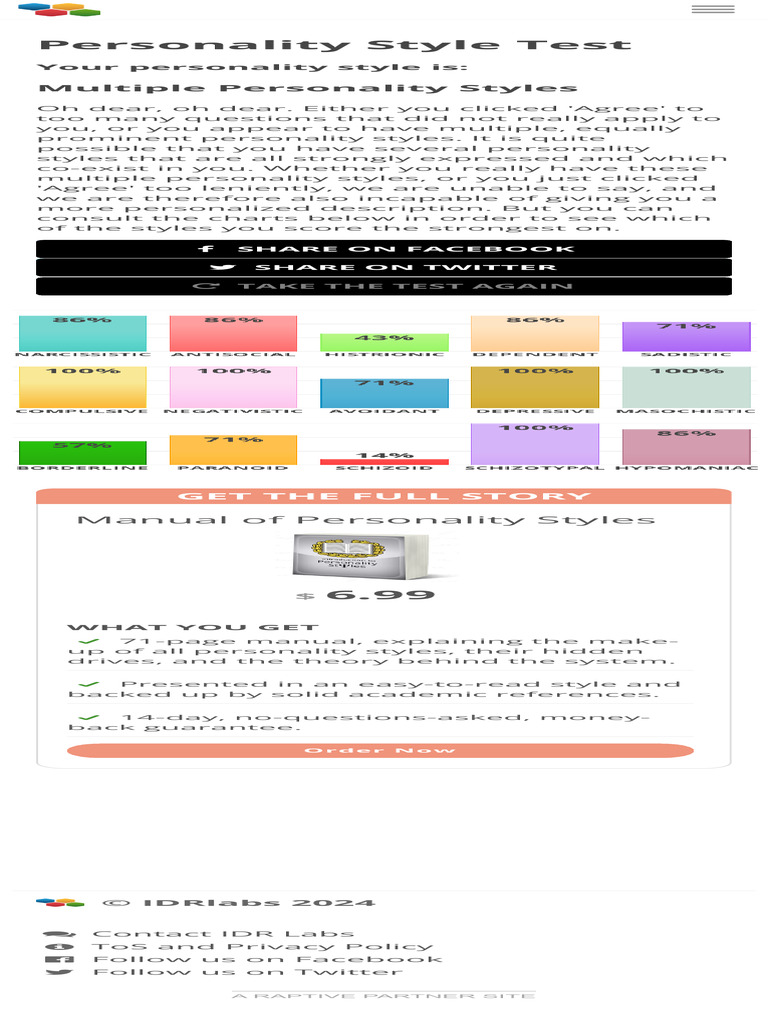 Multiple Personality Styles Test | PDF | Self-Improvement
