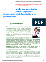 Elaboración de La Documentación Relativa Al Control, Registro e Intercambio de Información Con Proveedores