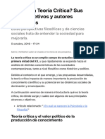 ¿Qué Es La Teoría Crítica? Sus Ideas, Objetivos y Autores Principales