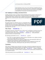 Purpose of Literature Review in Research PDF