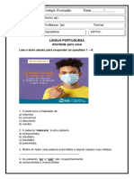 11 DE MARÇO ATIVIDADE DE LINGUA PORTUGUESA Casa