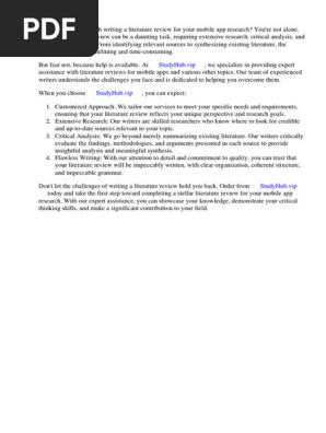Mobile App Literature Review